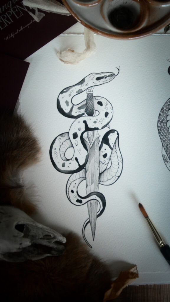 snake and dagger tattoo