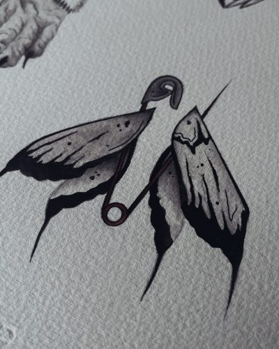 sharp gothic moth