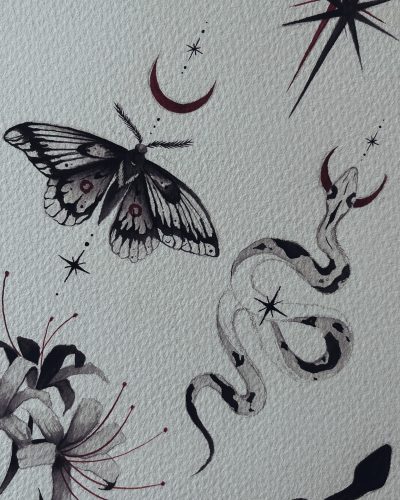 matching moth and snake