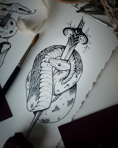 Ball python tattoo design